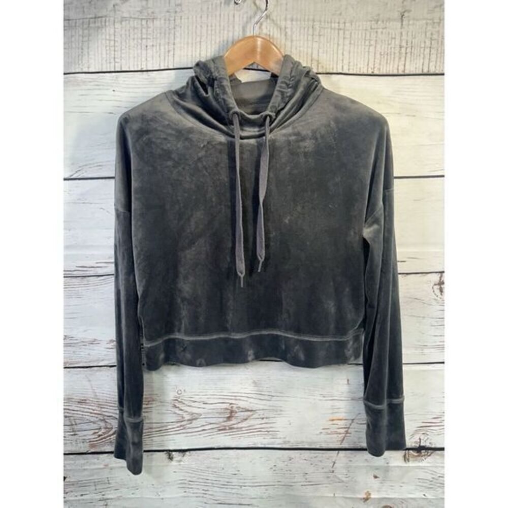 Aerie Hoodie Velour Womans Size‎ SP Cropped Offline After Party Pullover